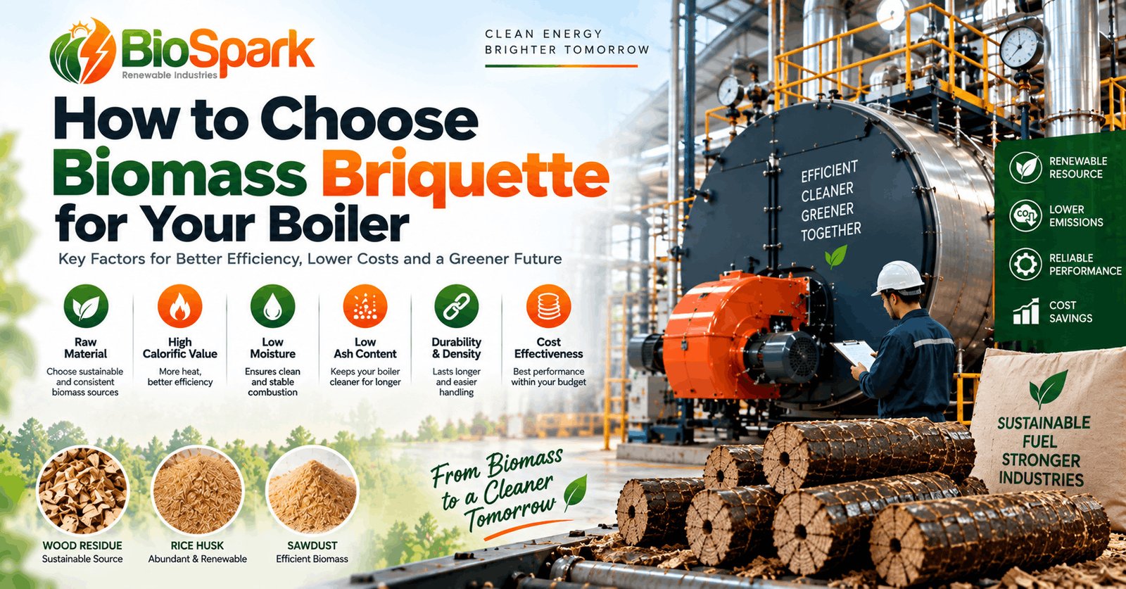 Biomass briquette for boiler
